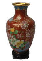antique enamel or cloisonne vase