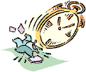 clock running over man