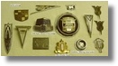 various old car emblems